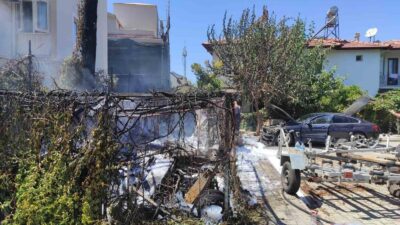 FETHİYE’DE ÇIKAN YANGINDA DEPO VE