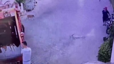 MUĞLA’NIN BODRUM İLÇESİNDE ÇÖP KAMYONUNUN