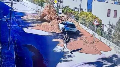 PATLAMA ANI GÜVENLİK KAMERALARINA YANSIRKEN,