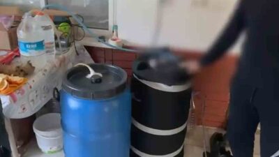 MARMARİS’TE 400 LİTRE KAÇAK RAKI