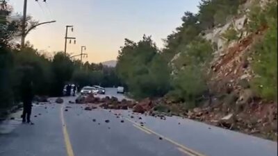 MUĞLA'NIN MARMARİS İLÇESİNDE YAŞANAN HEYELANDA