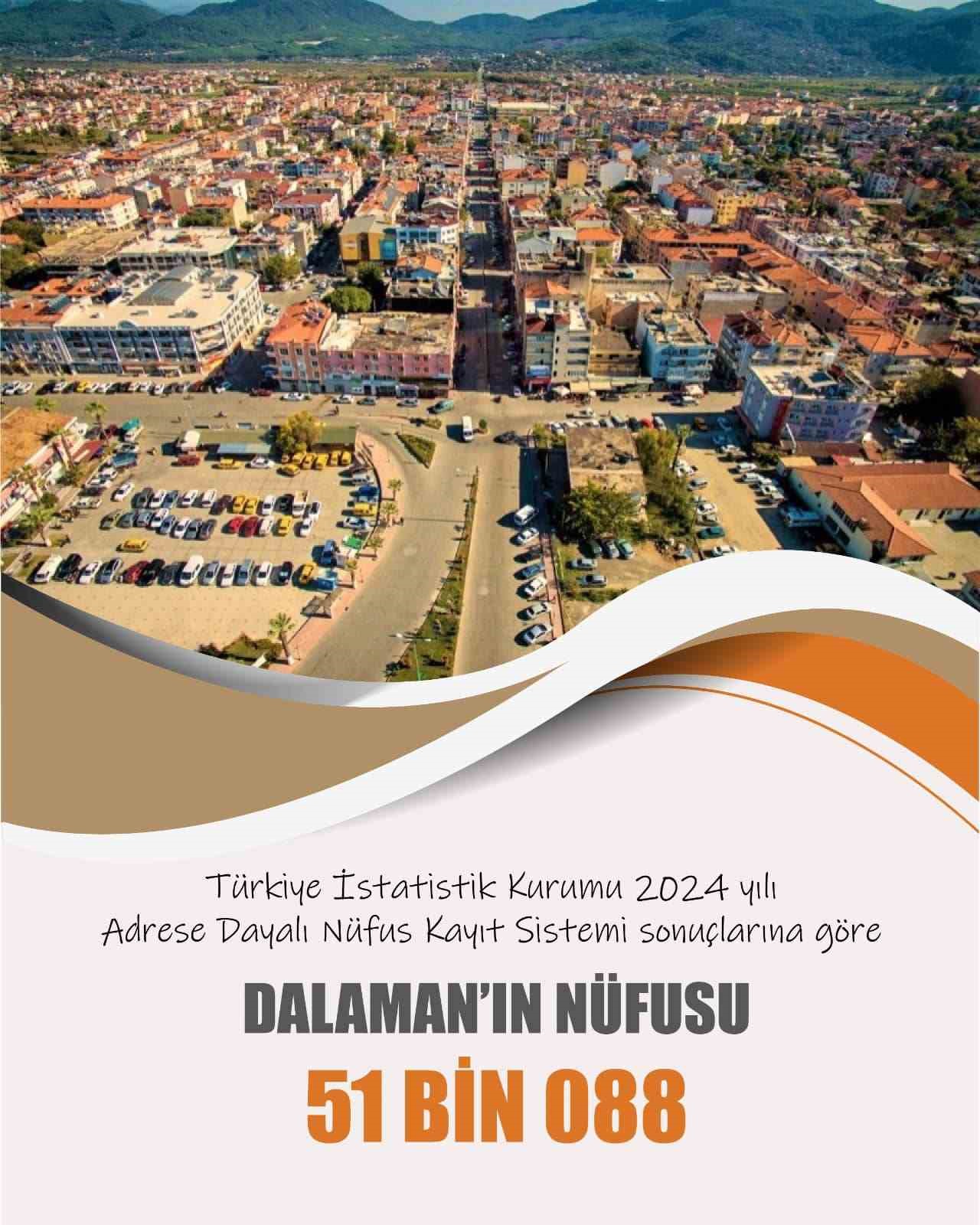 Dalaman’ın nüfusu 51 bin 088 oldu