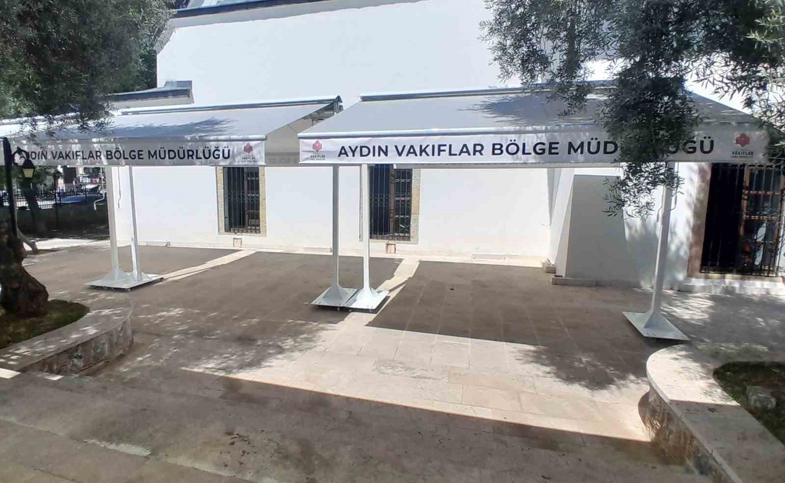 Vakıflar Bölge Müdürlüğünden Kurşunlu Camii’ne tente Muğla’nın Menteşe ilçesi Kurşunlu