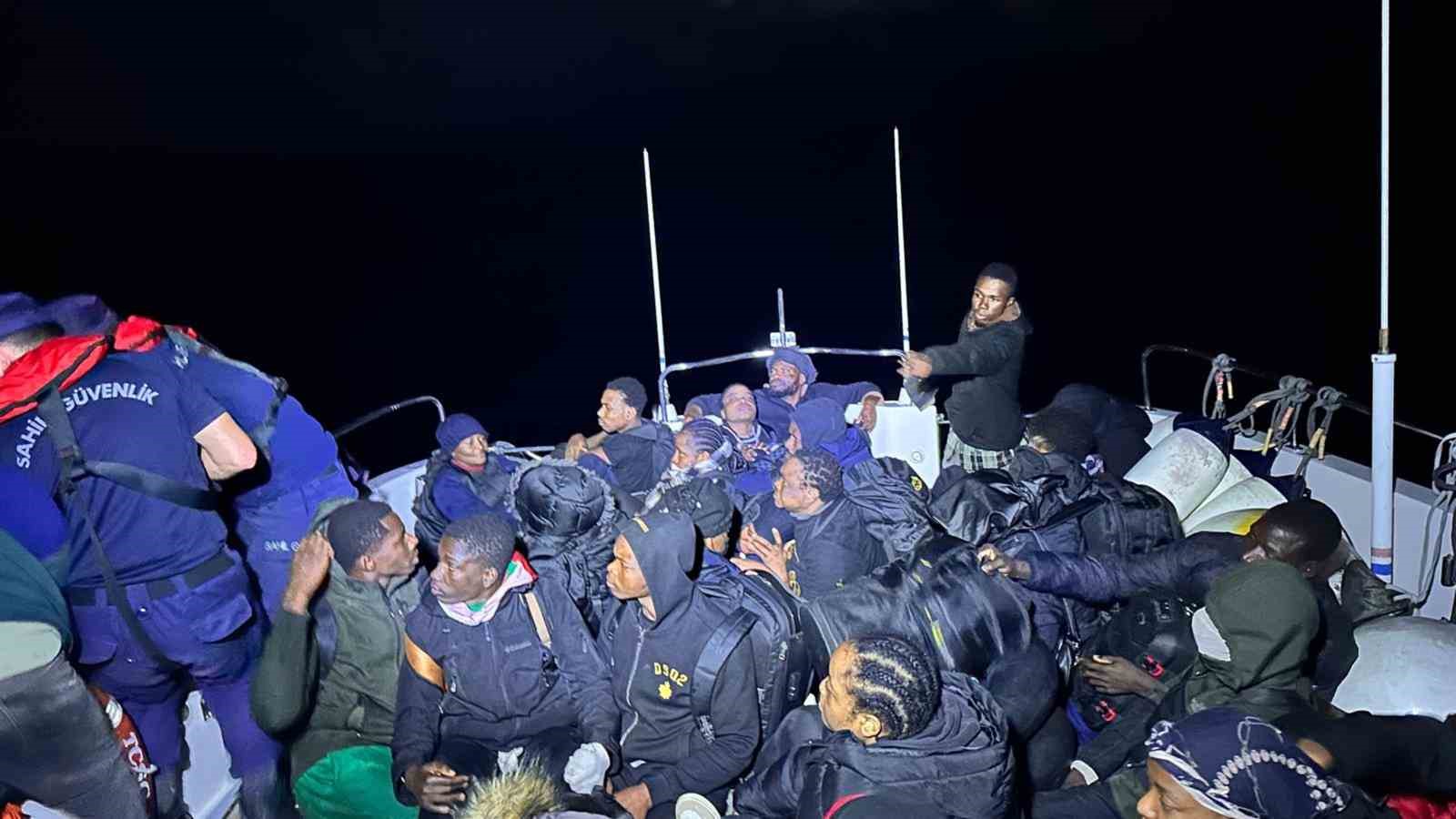 Fethiye açıklarında 46 düzensiz göçmen yakalandı Muğla’nın Fethiye ilçesinde açıklarında