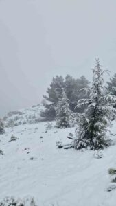 Muğla’da Göktepe beyaza büründü