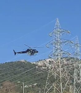 Bodrum’da yüksek gerilim hatları helikopterle temizlendi